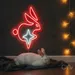 Custom Neon | Rabbit with Star Neon Sign | 22x21 | Red and White 2