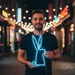 Custom Neon | Rabbit Outline Neon Sign | 19x11 | Blue Light Decor for Bedroom and Bar 1