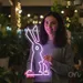 Custom Neon | Rabbit Neon Sign | 21x14 Inches | Hot Pink LED Neon Sign for Room Decor 1