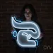Custom Neon | Abstract Swirl Neon Sign | 18x23 | Ice Blue Color for Wall Decor 1