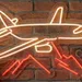 Custom Neon | Airplane with Mountains Neon Sign | 17x24 inches | Red and White 1