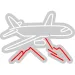 Custom Neon | Airplane with Mountains Neon Sign | Energy Efficient LED Wall Art | 17x24 inches | Red and White 3