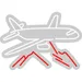 Custom Neon | Airplane with Mountains Neon Sign | 17x24 inches | Red and White 3