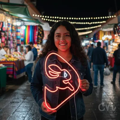 Custom Neon | Rabbit Design Neon Sign | 20x18 | Red Color for Bedroom, Bar, or Lounge