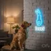 Custom Neon | Rabbit Neon Sign | 20x14 | Ice Blue and White Neon Sign for Decor 2