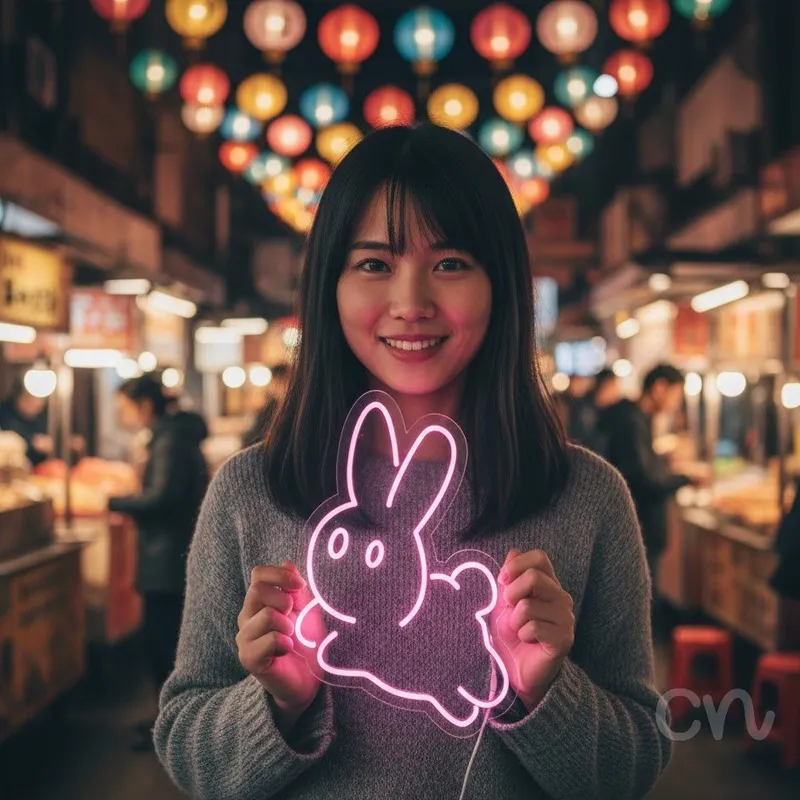 Custom Neon | Rabbit Neon Sign | 21x17 | Hot Pink