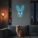 Custom Neon | Rabbit Face Neon Sign | 21x20 | Ice Blue and Warm White 2