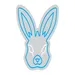 Custom Neon | Rabbit Face Neon Sign | 21x20 | Ice Blue and Warm White 3