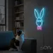 Custom Neon | Bunny Head Neon Sign | 20x14 | Ice Blue and Pink Light for Room Decor 2