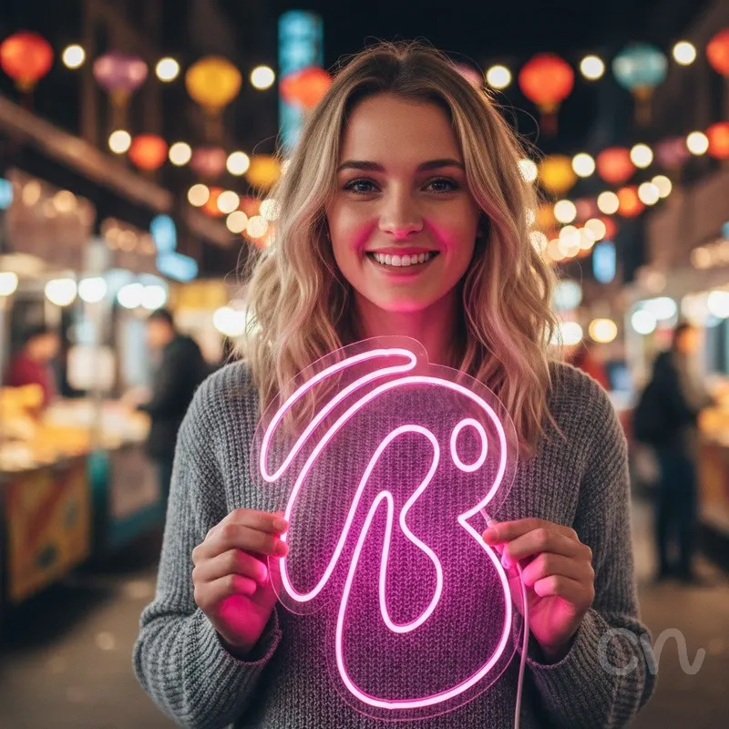 Custom Neon | Abstract Swirl Neon Sign | 20x20 | Hot Pink