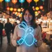 Custom Neon | Rabbit Design Neon Sign | 20x21 | Ice Blue Bright Neon Wall Art 1