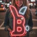 Custom Neon | B Neon Sign | 19x18 | Red Neon Sign for Home Bar Club Party Decor 1