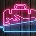 Custom Neon | Airplane Suitcase Neon Sign | Pink & Blue | 17x24 1