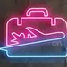 Custom Neon | Airplane Suitcase Neon Sign | Pink & Blue | 17x24 2