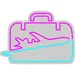 Custom Neon | Airplane Suitcase Neon Sign | Pink & Blue | 17x24 3