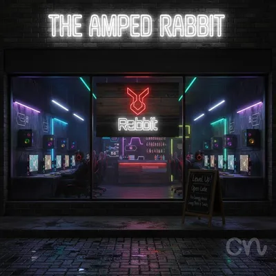 Custom Neon | Rabbit Neon Sign | 17x22 | Red and White Neon Sign for Home Decor