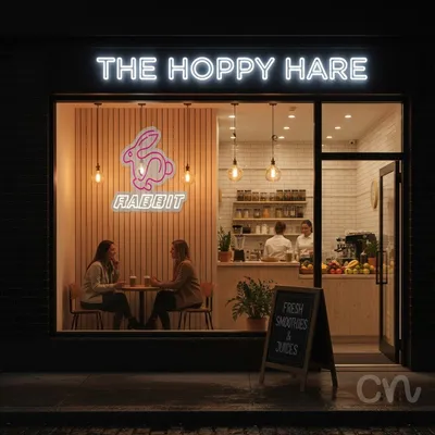 Custom Neon | Rabbit Neon Sign | 19x24 | Hot Pink Bright Decor for Bedroom Lounge