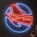 Airplane Neon Sign – Red & Blue LED Flex Wall Light, Plug-In Neon Plane Art, Aviation Themed Neon Decor for Bedroom, Gaming Room, Bar, Kids’ Room, Pilot Gift, and Travel Enthusiast Wall Light 1