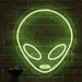 Classic Alien Face Neon Sign – Green LED Flex Wall Light, Plug-In Sci-Fi Neon Wall Art, Bedroom, Gaming Room, Dorm, Man Cave & Party Decor, Unique Modern Alien Neon Light Decoration 2