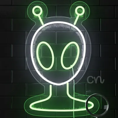 Custom Neon | Astronaut Alien Neon Sign | Blue & Green | 19x12