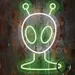 Astronaut Alien Neon Sign – Blue & Green LED Flex Wall Light, Plug-In Sci-Fi Space Neon Wall Art, Bedroom, Gaming Room, Dorm, Bar & Party Decor, Unique Modern Space Explorer Neon Sign 2