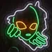 Custom Neon | Alien Face Neon Sign | Green & Yellow | 20x17 2