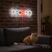 Custom Neon | Record Neon Sign | 6x24 | Red and White Neon Sign for Rooms Bar Gaming 2