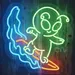 Custom Neon | Surfing Alien Neon Sign | Green | 17x17 2