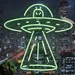 UFO with Alien Neon Sign – Green LED Flex Wall Light, Plug-In UFO Beam Neon with Alien Inside, Fun Sci-Fi Neon Wall Art for Bedroom, Gaming Room, Dorm, Bar, Man Cave, Party & Modern Home Decor 1