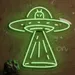 UFO with Alien Neon Sign – Green LED Flex Wall Light, Plug-In UFO Beam Neon with Alien Inside, Fun Sci-Fi Neon Wall Art for Bedroom, Gaming Room, Dorm, Bar, Man Cave, Party & Modern Home Decor 2