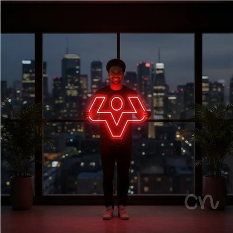 Custom Neon | Abstract Human Figure Neon Sign | 12x20 | Red
