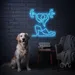 Custom Neon | Weightlifter Neon Sign | 17x20 | Ice Blue Neon Sign for Gym Decor 2