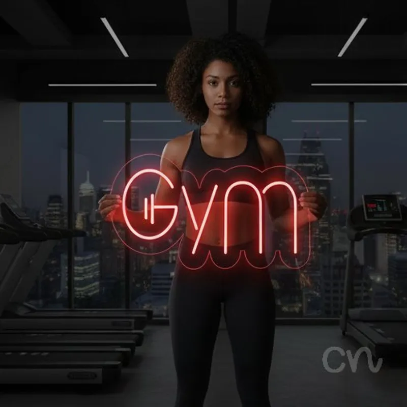 Custom Neon | Gym Neon Sign | 10x20 | Red Neon Sign for Fitness Gym Workout Room