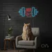 Custom Neon | Dumbbell with Fist Neon Sign | 11x25 Inches | Blue and Red Neon Sign 2