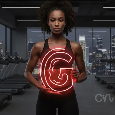 Custom Neon | G Neon Sign | 18x17 Inches | Red Color Stylish Decorative Light