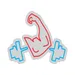 Custom Neon | Flexed Arm with Dumbbells Neon Sign | 16x16 | Red Blue Colors 3