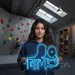 Custom Neon | Gym Neon Sign | 16x24 | Ice Blue Color for Gym Decor and Fitness Studios 1