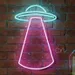 UFO Neon Sign – Blue and Pink LED Flex Wall Light, Plug-In UFO with Wide Beam, Sci-Fi Neon Wall Art for Bedroom, Gaming Room, Dorm, Bar, Party, Man Cave, Aesthetic Space Theme Neon Decor 2