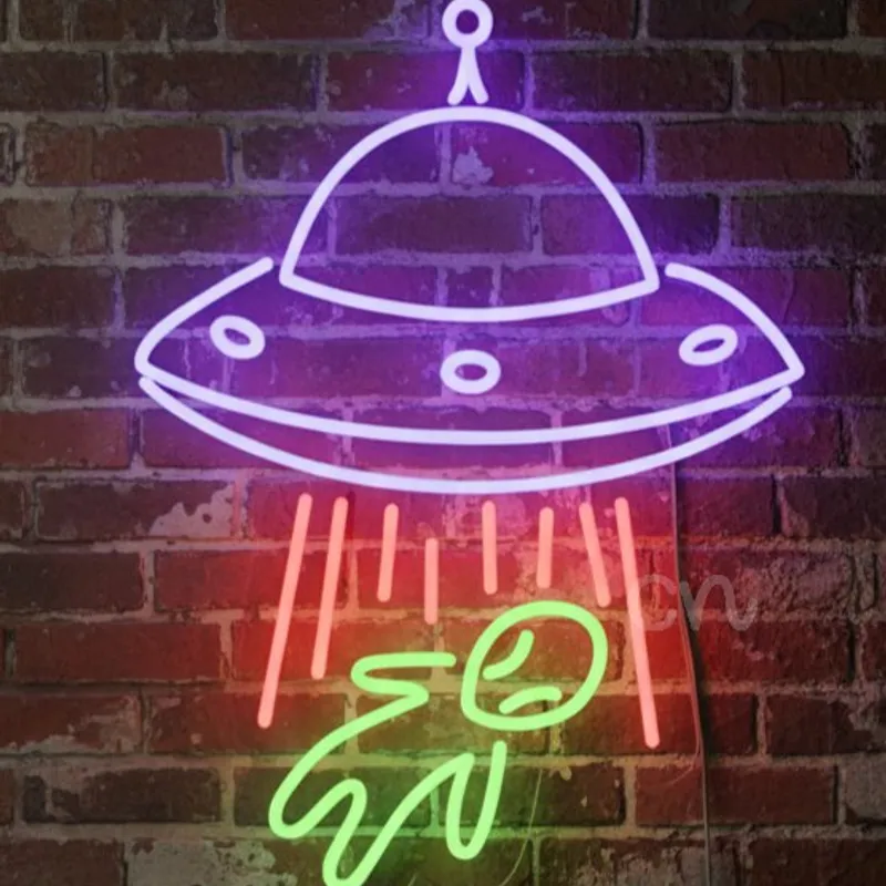 Custom Neon | UFO Alien Abduction Neon Sign | 22x17