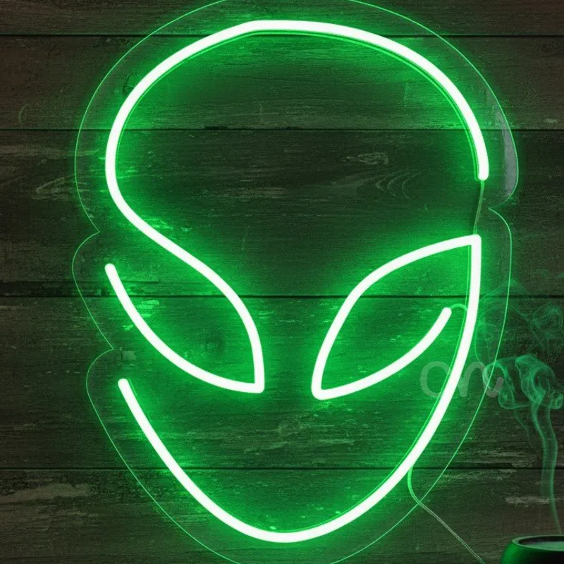 Custom Neon | Green Alien Head Neon Sign | 14x12