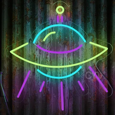 Custom Neon | UFO Neon Sign Alien Glow Wall Art | 20x19