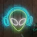 Alien UFO Neon Sign 18x22 Inch | Plug-In LED Neon Flex Wall Light | Battery-Free Alien Room Decor | Custom Extraterrestrial UFO Neon Wall Art for Bedroom, Bar, Game Room, Party Decor 2