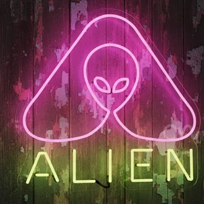 Alien Galaxy Neon Sign 22x23 Inch Plug-In LED Neon Flex Wall Light, Custom Home Decor, Kid Room Decoration, Party Neon Wall Art, Gaming Room Sign, Cafe Decor, Space Galaxy Room Decoration