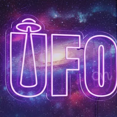 Custom Neon | UFO Alien Space LED Neon Sign | 17x25 | Purple