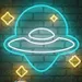 Custom Neon | UFO Alien Party LED Neon Sign | 19x21 | Blue, White & Yellow 2