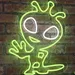 Custom Neon | Alien Dance LED Neon Sign | Energy-Efficient Wall Light for Bedrooms, Bars, Gaming Rooms & Home Decor | 19x15 | Green & White 2