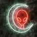 Neon Flex Alien Moon Sign – Plug-in LED Alien Moon Neon Light Wall Art, Electric Extraterrestrial Room Decor for Bedroom, Gaming, Bar, Man Cave & Party, Vintage Style Neon Display 2