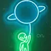Custom Neon | Alien Planet LED Neon Sign | Energy-Efficient Wall Art for Bedroom, Gaming Room & Home Decor | 23x16 | Green & Blue 2