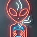 Custom Neon | Alien Coffee LED Neon Sign | Energy-Efficient Wall Art for Cafes, Coffee Bars & Home Decor | 22x13 | Red & Blue 2