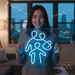 Custom Neon | Family Design Neon Sign | 21x17 | Ice Blue Neon Sign for Home Decor 2